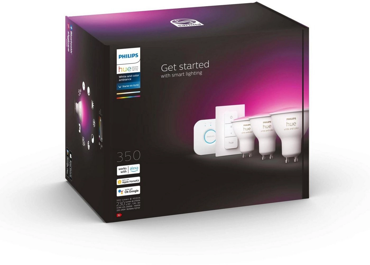 Philips Hue Color Amb. GU10|intiligente Lampe|Smart Home|Smart Schalter|Licht