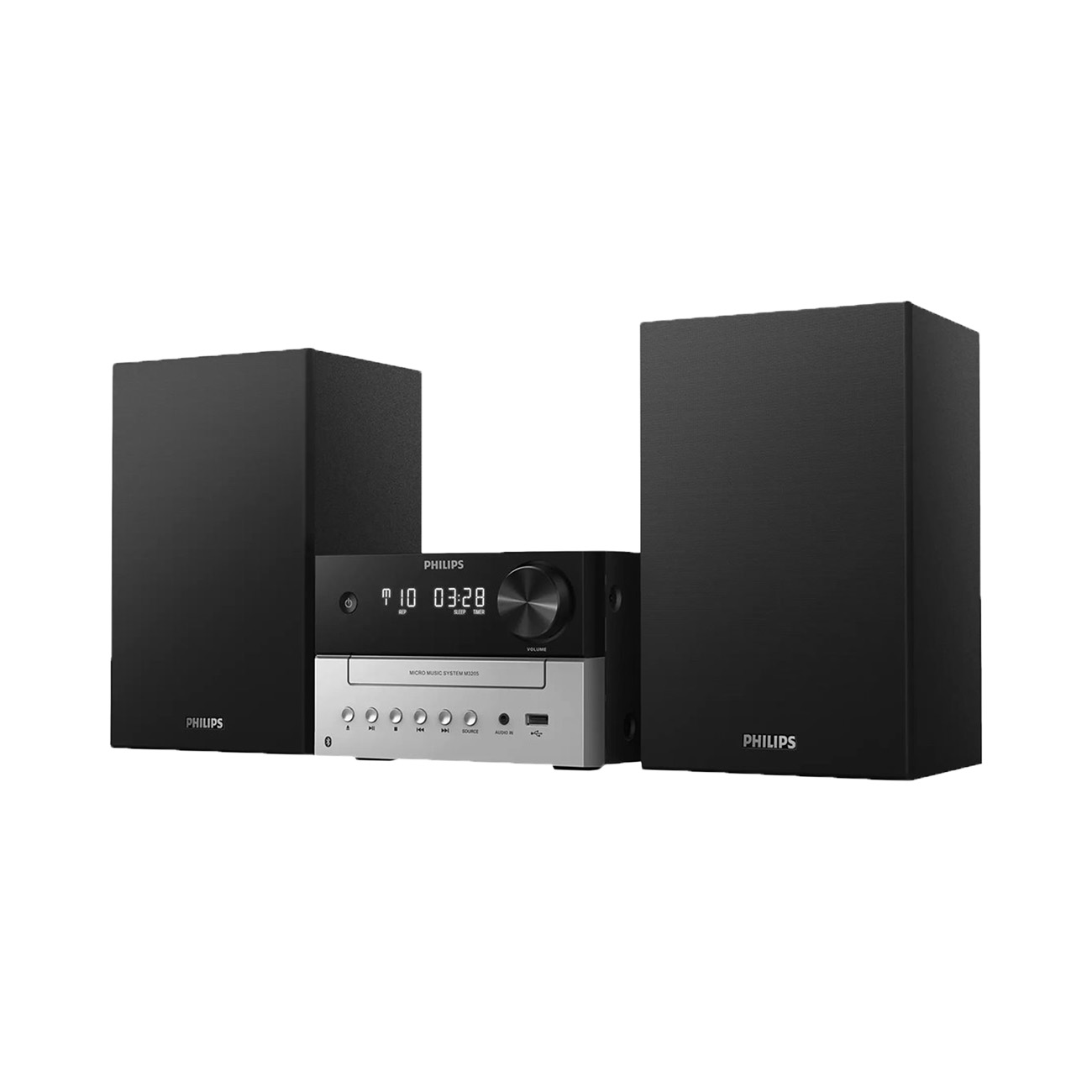 Philips TAM3205|Heim-Audio-Mikrosystem|Schwarz|Silber|18 W|FM|Analog