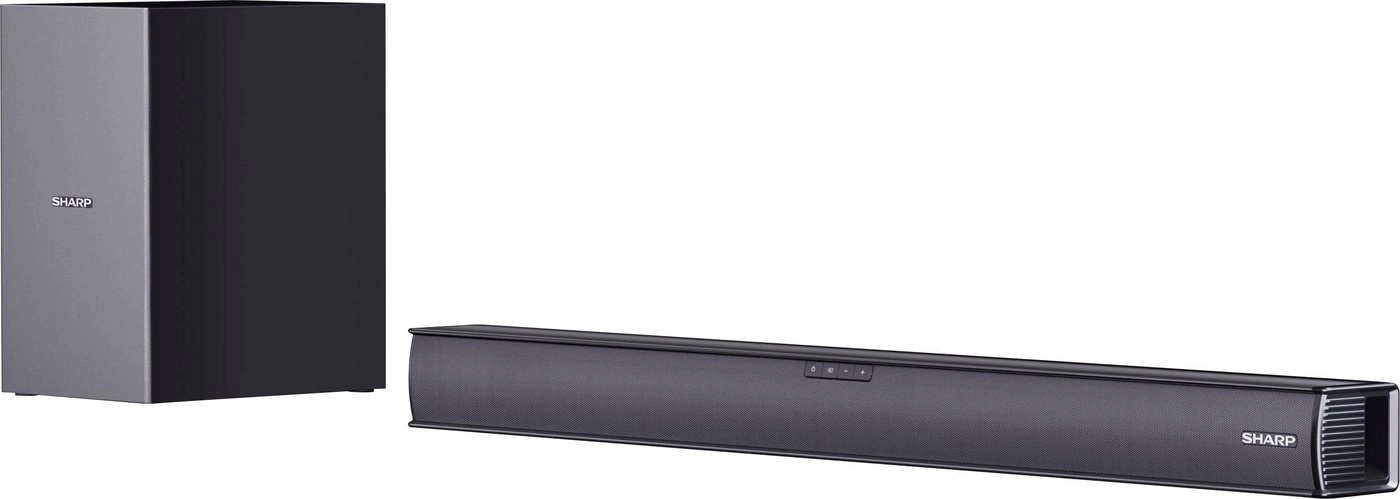 Sharp HT-SBW182 | Soundbar | 160 Watt | Kabelloser Subwoofer | Bluetooth | Equalizer | Wandhalterung | 2.1 System | Schwarz