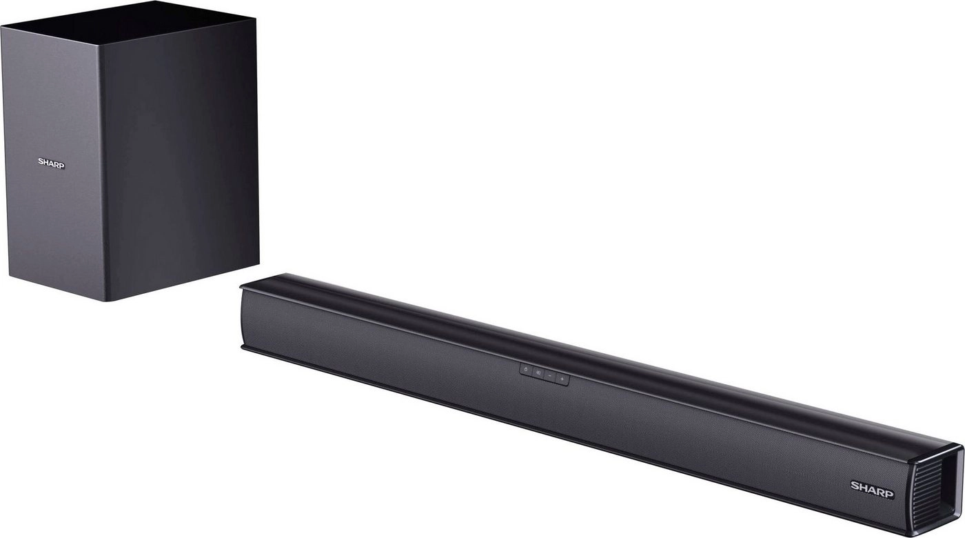 Sharp HT-SBW182 | Soundbar | 160 Watt | Kabelloser Subwoofer | Bluetooth | Equalizer | Wandhalterung | 2.1 System | Schwarz