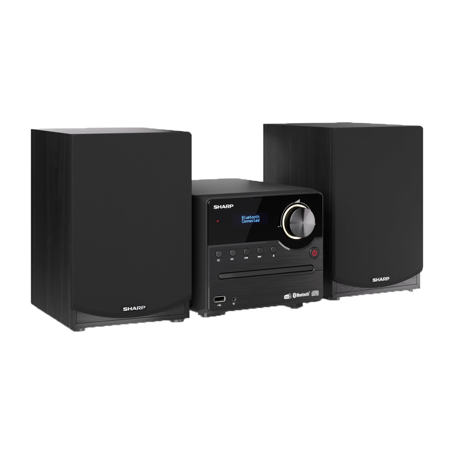 Sharp XL-B517D | Stereo Soundsystem | FM-Radio | USB-Wiedergabe | Bluetooth | CD-Player | DAB+ | 45 Watt Leistung | Schwarz