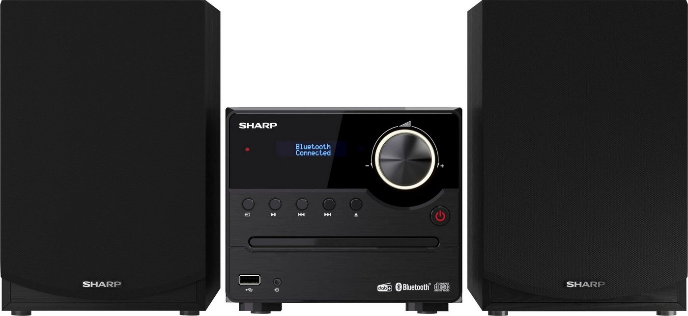 Sharp XL-B517D | Stereo Soundsystem | FM-Radio | USB-Wiedergabe | Bluetooth | CD-Player | DAB+ | 45 Watt Leistung | Schwarz