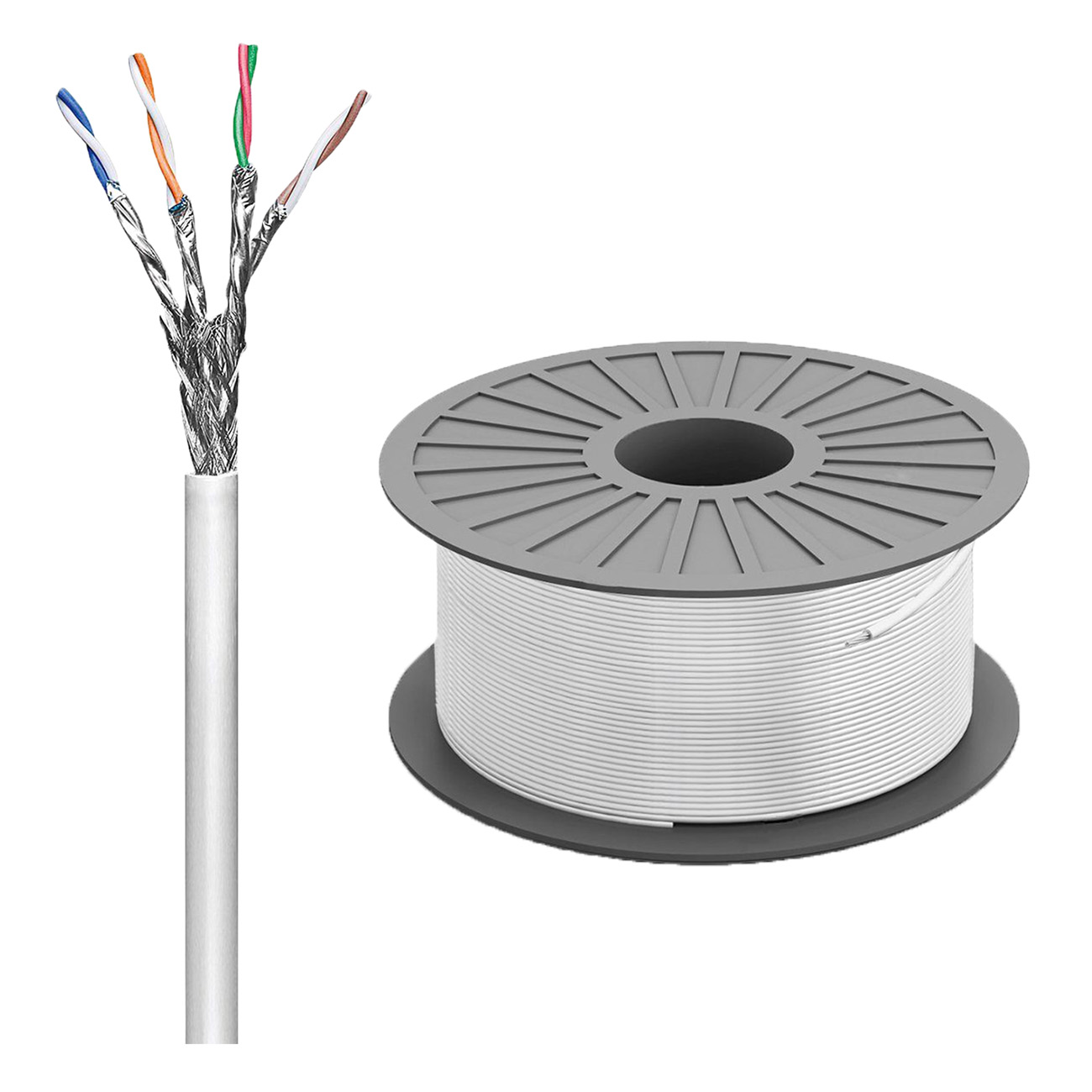 Goobay Patchkabel RJ45 Cat.6 S/FTP LC | 100 Meter | CCA-Kupfermischung für SOHO-Anwendungen | Twisted-Pair-LAN-Kabel | PIMF (Paare in Metallfolie)