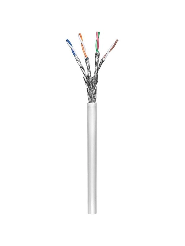 Goobay Patchkabel RJ45 Cat.6 S/FTP LC | 100 Meter | CCA-Kupfermischung für SOHO-Anwendungen | Twisted-Pair-LAN-Kabel | PIMF (Paare in Metallfolie)