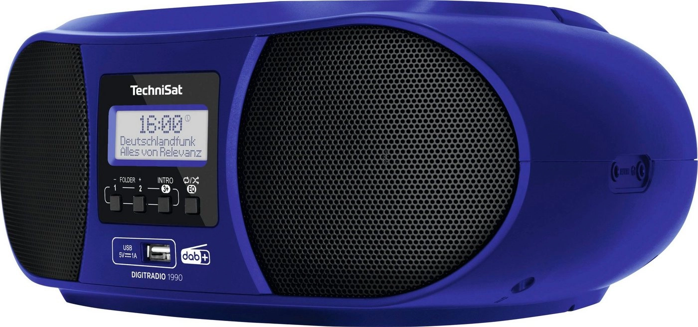 Technisat DigitRadio 1990 | Radio | DAB+ Digitalradio | CD-Wiedergabe | Bluetooth-Audiostreaming | Ganz klassisch Radio hören | Uhr | Wecker | Blau