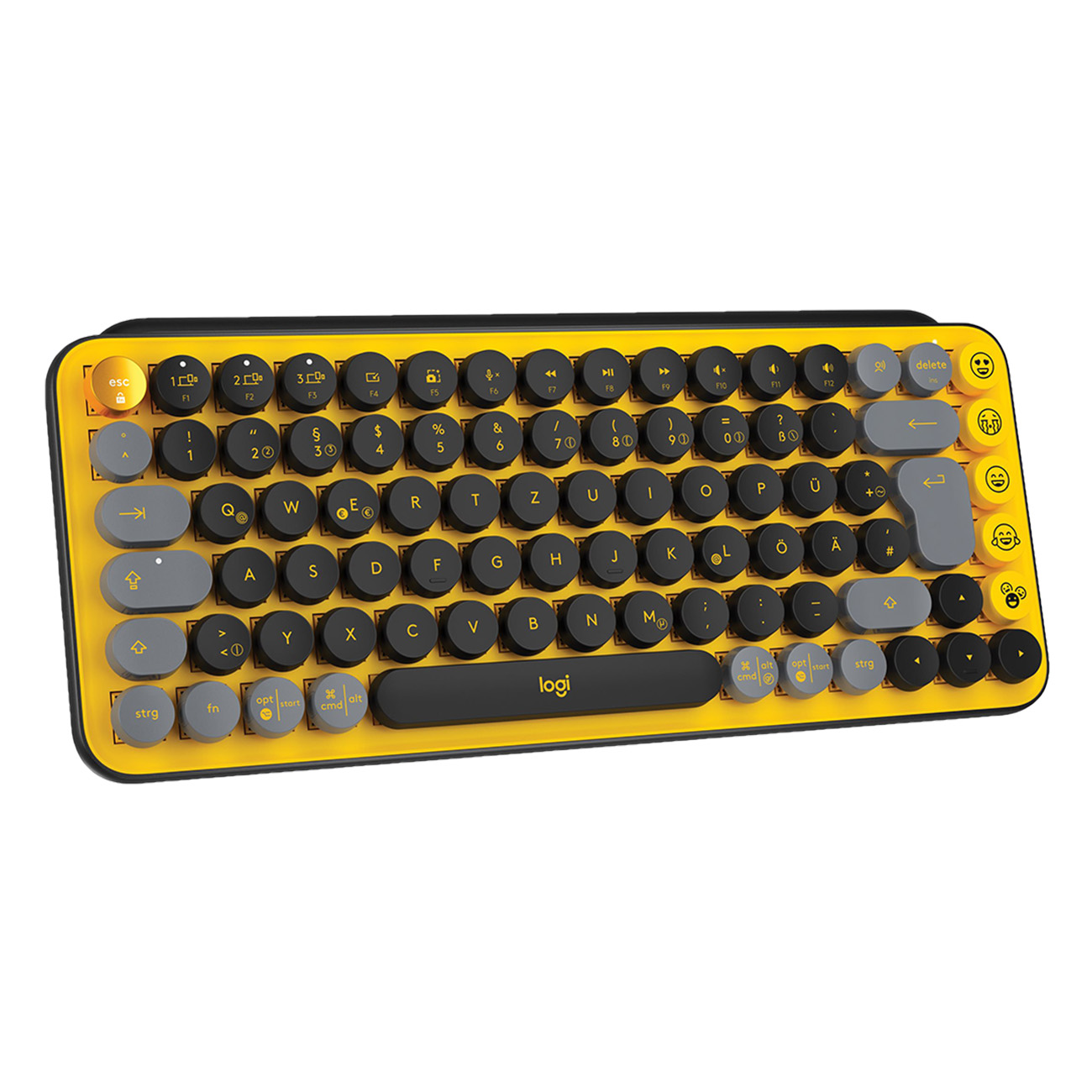 Logitech POP Keys | Tastatur | Das Erlebnis einer mechanischen Tastatur | FN-Kurzbefehle | Mit drei Geräten auf einmal verbinden | Kompakt und komfortabel | Schwarz