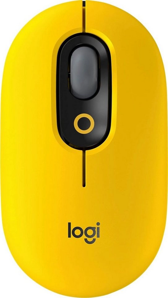 Logitech POP Mouse | Bluetooth Maus | 4 Tasten | Kabellos | 4000 DPI Auflösung | Bis zu 24 Monate Betriebszeit | Bis zu 10 Meter Betriebsabstand | Schwarz / Gelb 