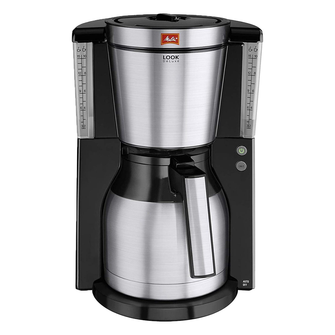 Melitta Enjoy Top Therm | Kaffeemaschine | Patentierter AromaSelector | Edelstahl-Thermkanne | Transparenter Wassertank mit Tassenskalierung