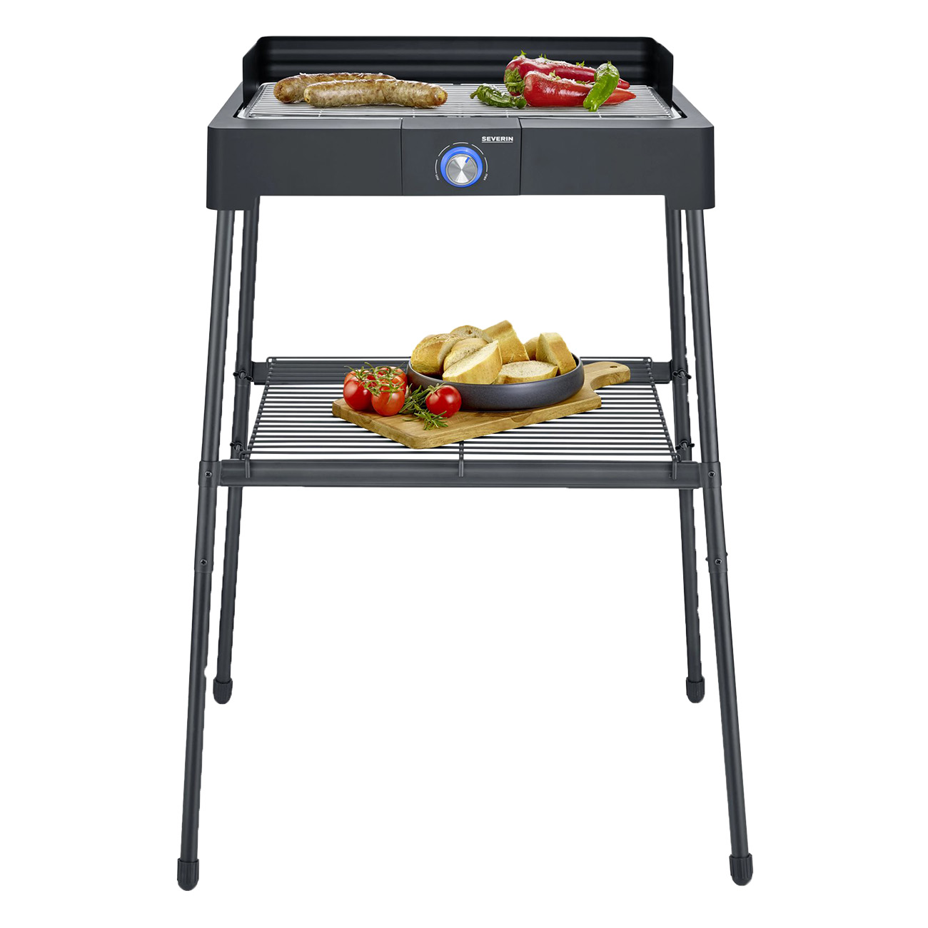 Severin PG 8566 | Elektrogrill | Schneller Grillgenuss dank kurzen Aufheizzeiten | drinnen & draußen | 2200 Watt Leistung | SafeTouch-Gehäuse