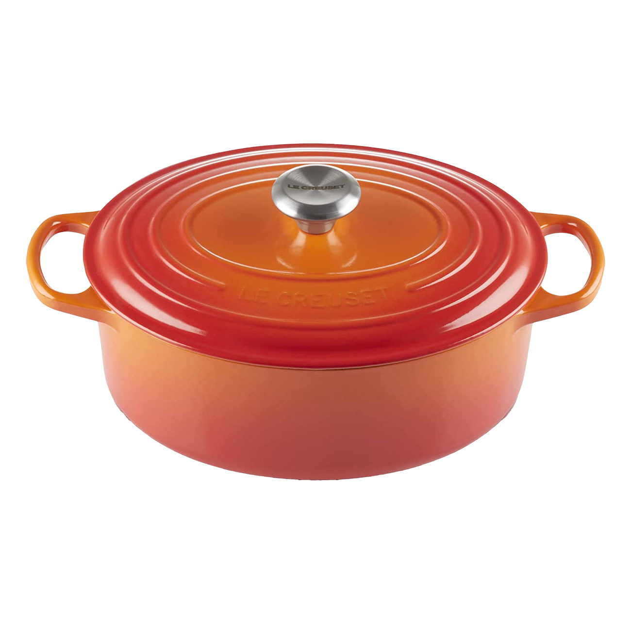  Le Creuset Signature Gusseisen-Bräter mit Deckel Ofenrot | hitzebeständiger Deckelknopf (bis 260 °C) | Eisenguss | Spühlmaschinentauglich | Feuerfest | 6.3 L