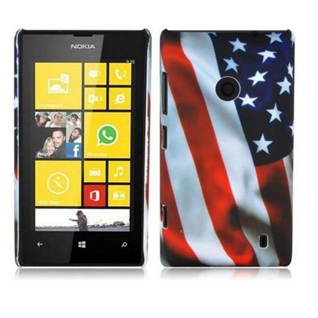 Cadorabo - Hard Cover für > Nokia Lumia 520 < - Case Cover Schutzhülle Bumper im Design: STARS AND STRIPES