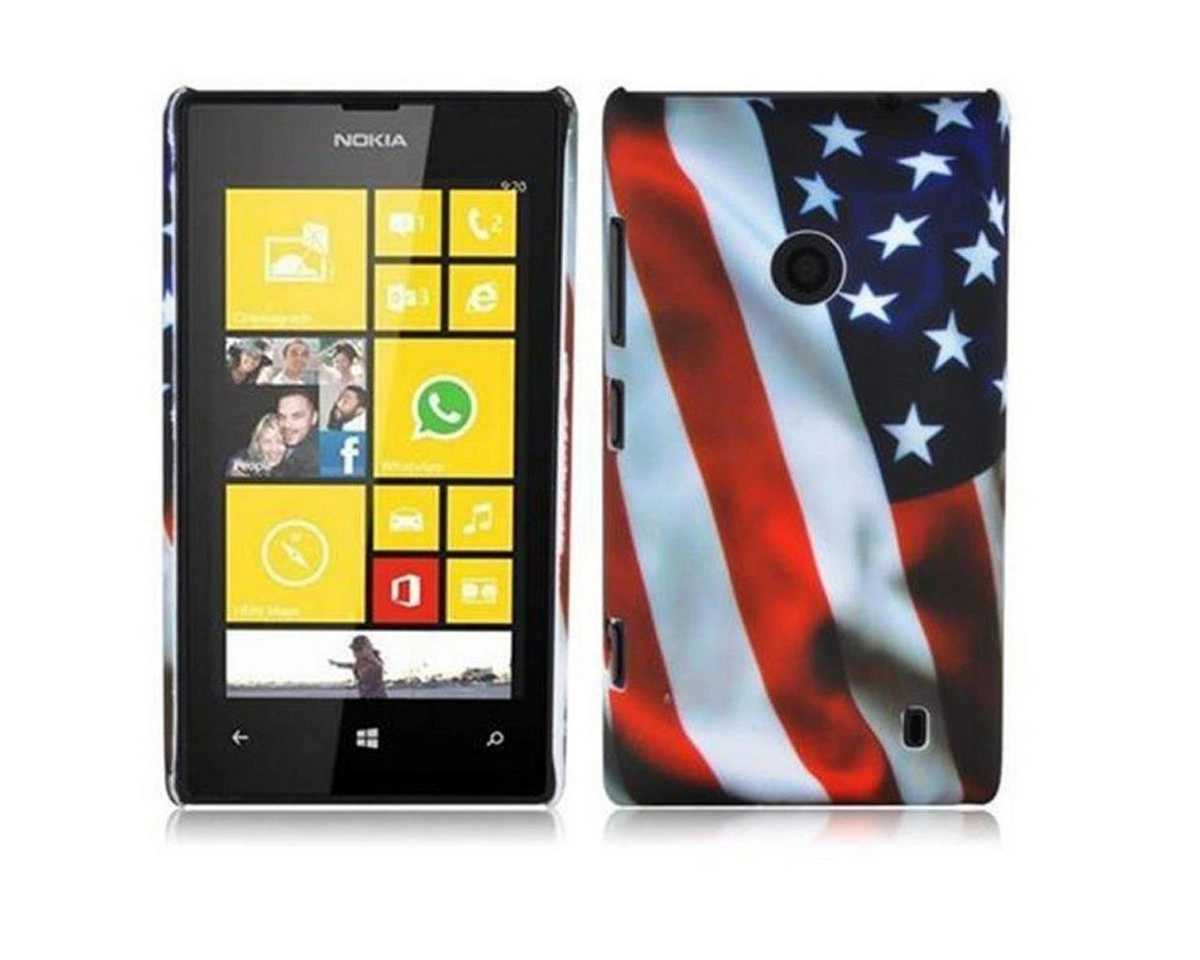 Cadorabo - Hard Cover für > Nokia Lumia 520 < - Case Cover Schutzhülle Bumper im Design: STARS AND STRIPES