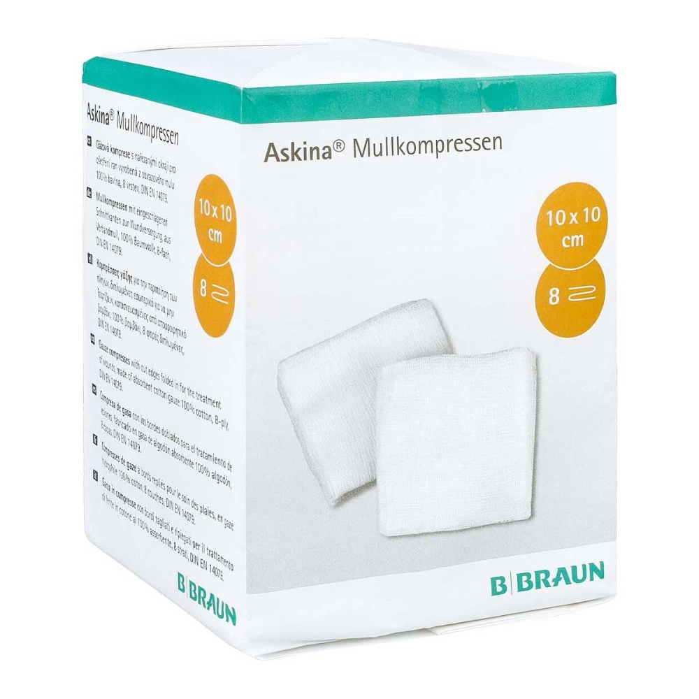 Askina Mullkompressen 10x10 cm unsteril