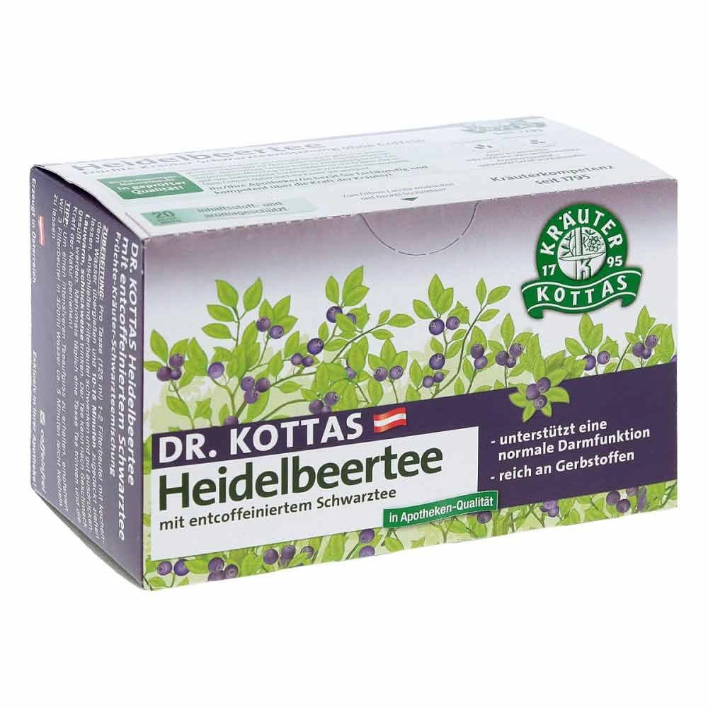 DR. KOTTAS Heidelbeertee mit entkoffeiniertem Schwarztee Filterb