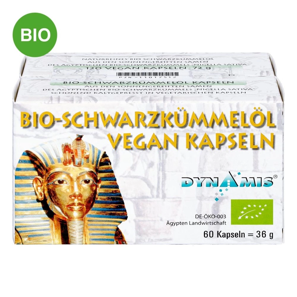 Dynamis Ãgyptisches SchwarzkÃ¼mmelÃ¶l Bio vegan Kapseln