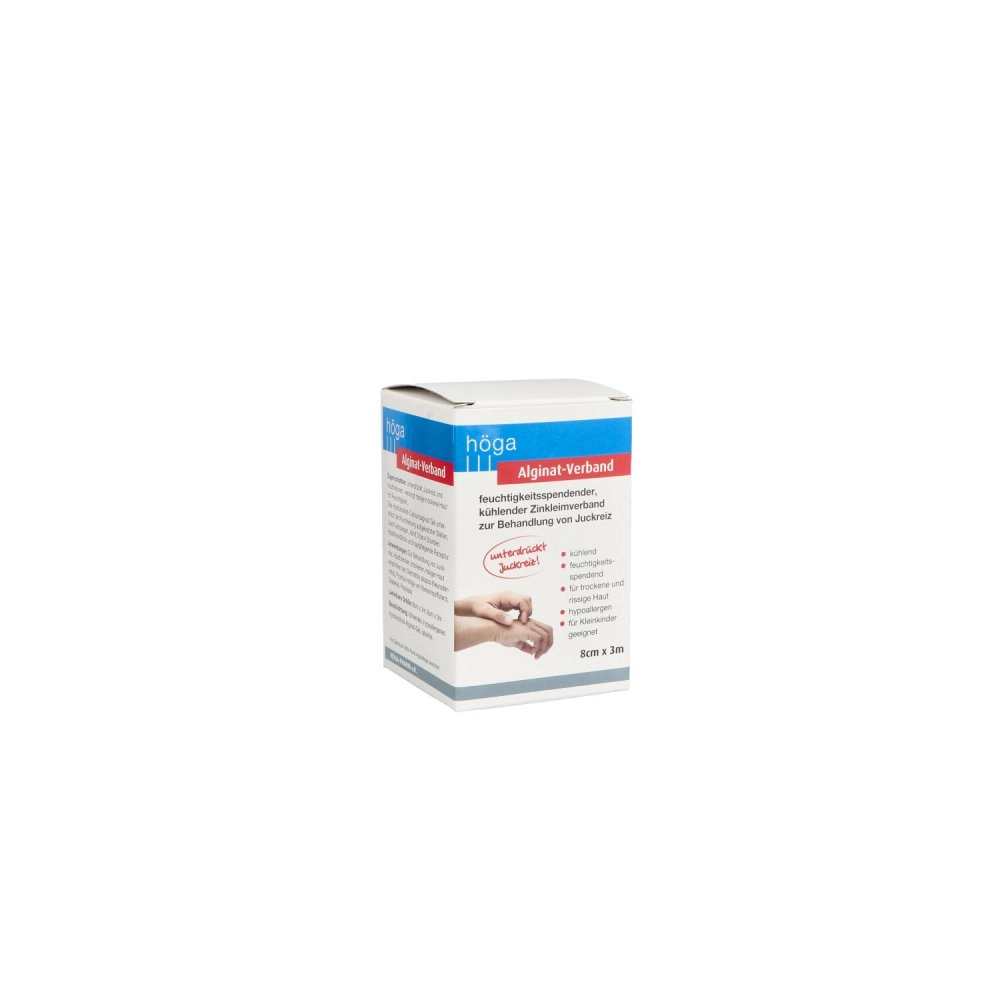 Alginat-Verband 8 cm x 3 m kÃ¼hlender Zinkleimverband