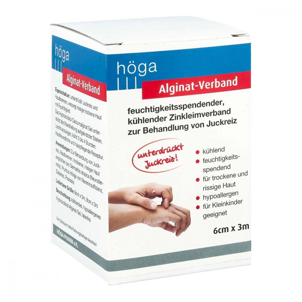 Alginat-Verband 6 cm x 3 m kÃ¼hlender Zinkleimverband