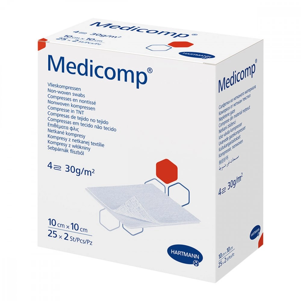Medicomp Vlieskomp.steril 10x10 cm 4lagig