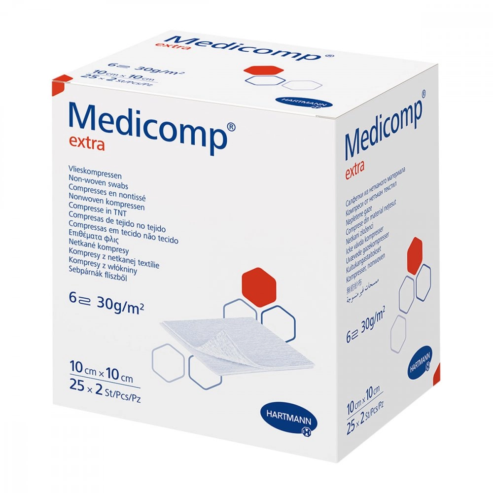 Medicomp extra Vlieskomp.steril 10x10 cm 6lagig