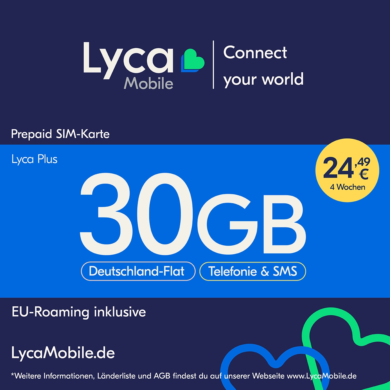 Lyca Mobile | Prepaid | Smartphone Sim Karte | ohne Vertrag | national | international