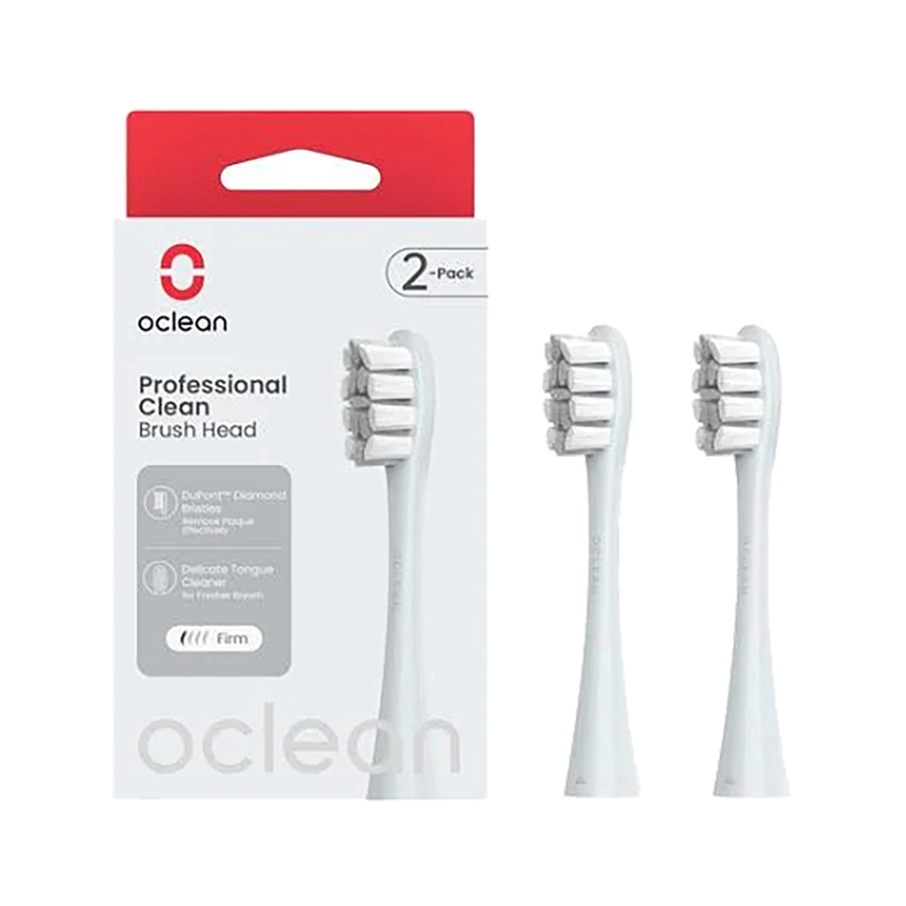 Oclean Professional clean 2 Pack Silber | Zahnbürstenaufsatz | Kompatibel mit allen elektrischen Griffen von Oclean | CE- und FDA-Zulassung