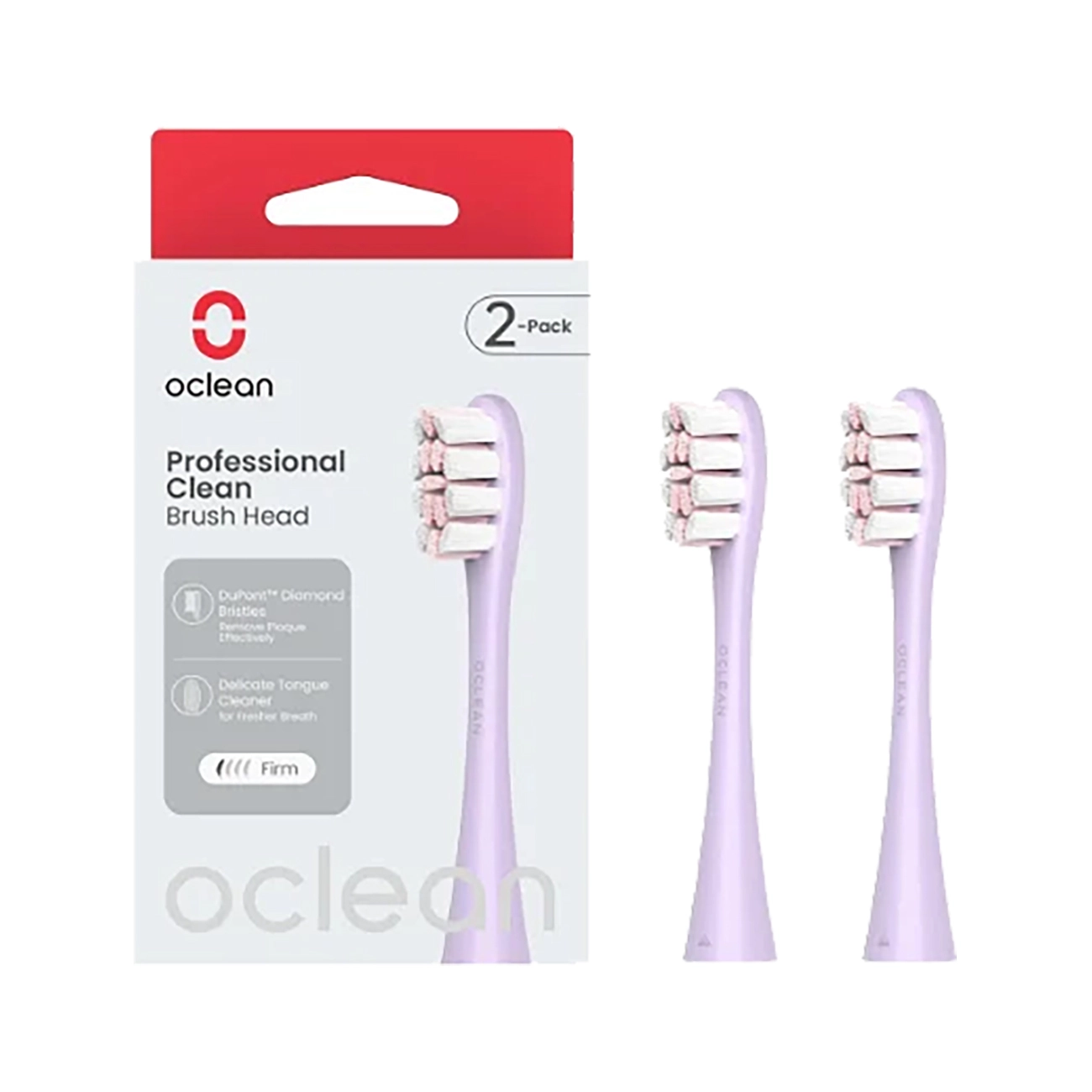 Oclean Professional clean 2 Pack Lila | Zahnbürstenaufsatz | Kompatibel mit allen elektrischen Griffen von Oclean | CE- und FDA-Zulassung