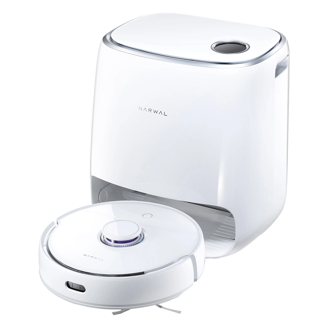 Narwal Freo Weiß | Saugroboter mit automatischer Mop-Wäsche und Trocknung | beutellos 3000PA | LCD Display | Wifi, APP Steuerung