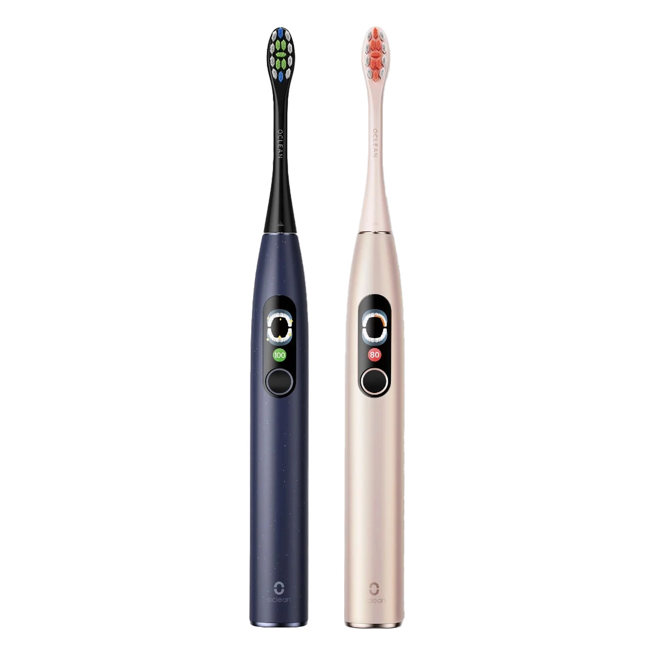 Oclean Electric Toothbrush X Pro Digital Duo Set Blau Gold| Elektrische Zahnbürste | Ladeanzeige | Betriebskontrollleuchte | Zeitschaltuhr | Andruckkontrolle