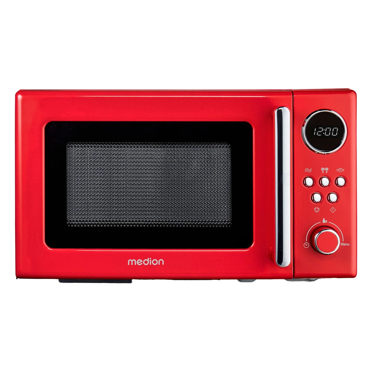 Medion LIFE MD 15000 rot | Mikrowelle | Retro-Look| 800 W | Garinnenraum 20 l | 5 Mikrowellenstufen | 8 Automatikprogramme | Auftaufunktion | Timer