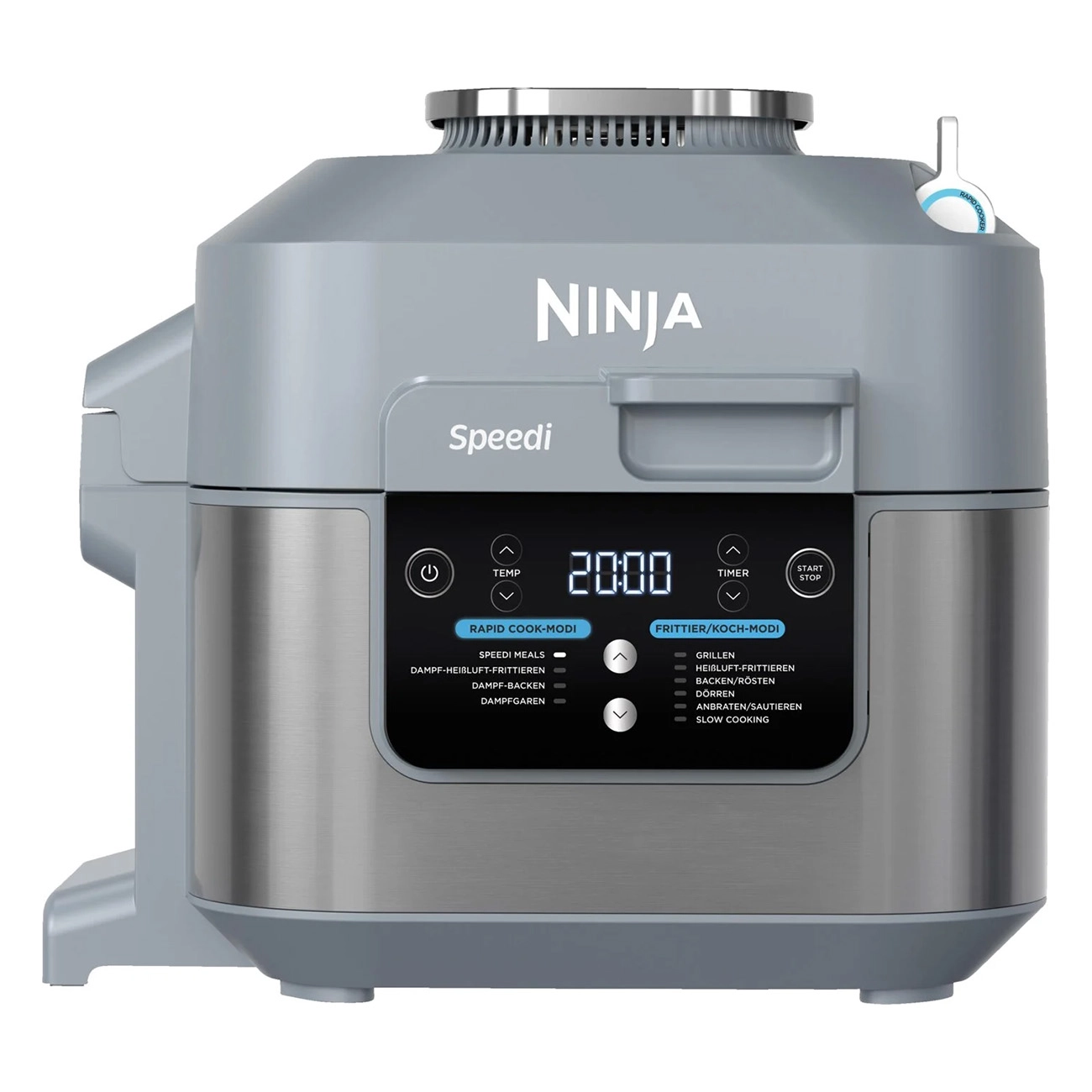 Ninja ON400EU Speedi Grau | Heißluftfritteuse | Füllmenge Frittierkorb 5.7L | max. Temperatur 240°C | 7-8 min Aufheizzeit | min. Temperatur 120°C