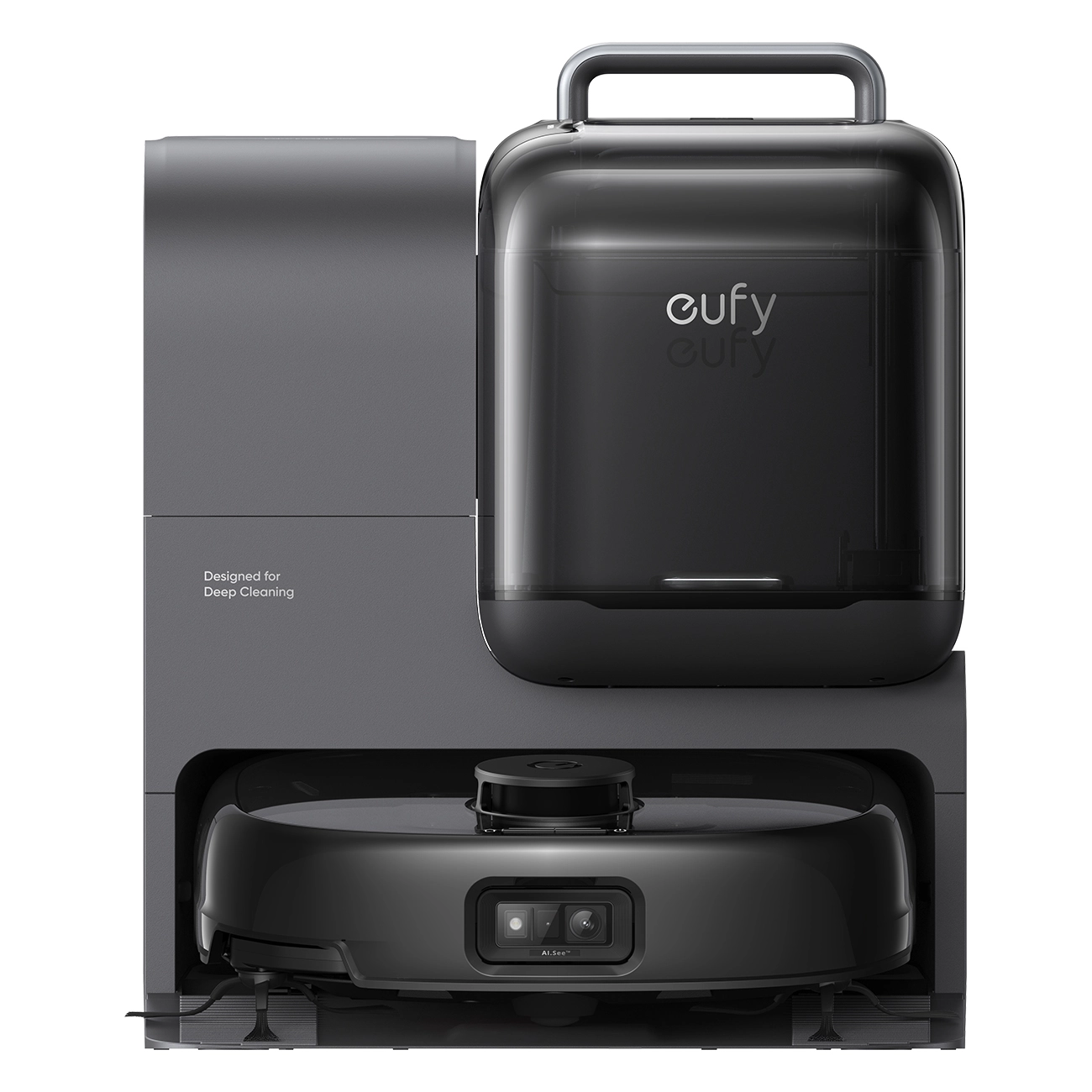 Eufy Robot Vacuum Omni E28 schwarz | Saugroboter | FlexiOne Tiefenreinigung | mit Basisstation | 20000 bar Saugkraft | App-Funktion | kein Verheddern