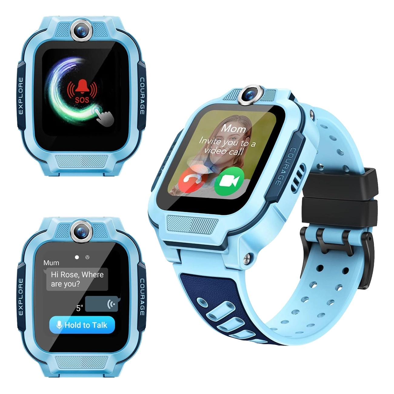 imoo Z3 blau | Smartwatch für Kinder | Genaue Standortverfolgung | Video & Anruf | Klassenmodus | zum Schwimmen geeignet | Mehr Speicher, mehr Erinnerungen