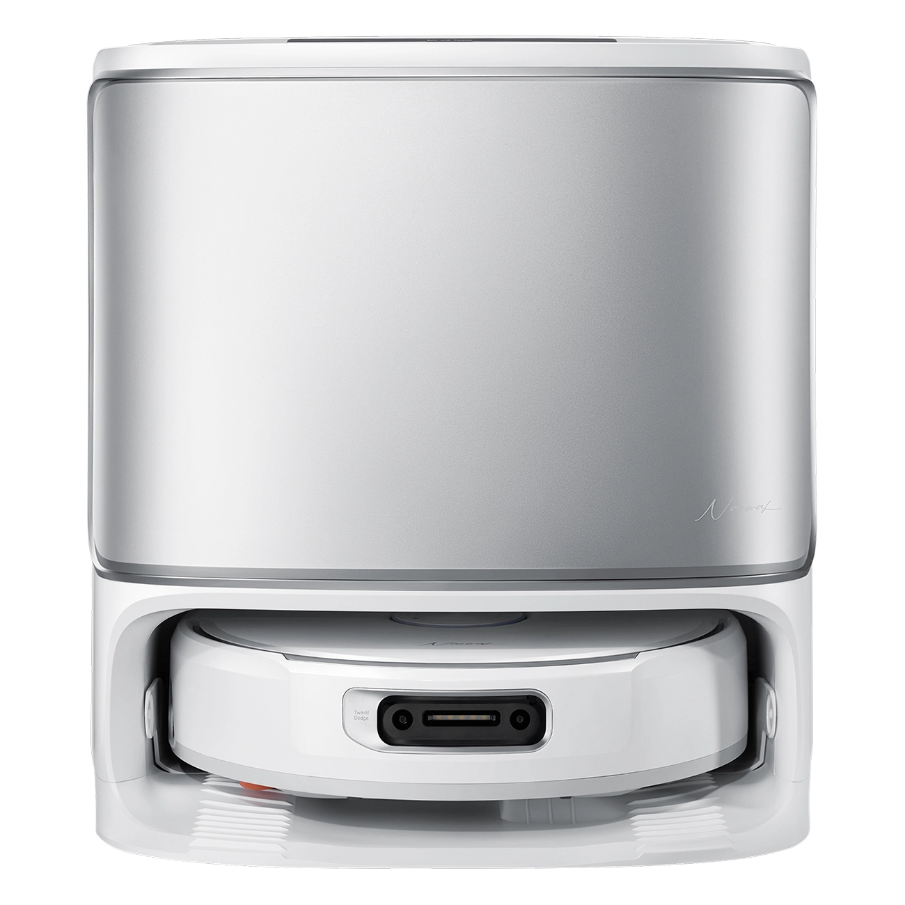 Narwal Flow silber | Saugroboter | All-in-One-Dock | 22.000 Pa Saugleistung ohne Verheddern | schwebende Rollerbürste | Tiefenreinigung | Moppanhebung