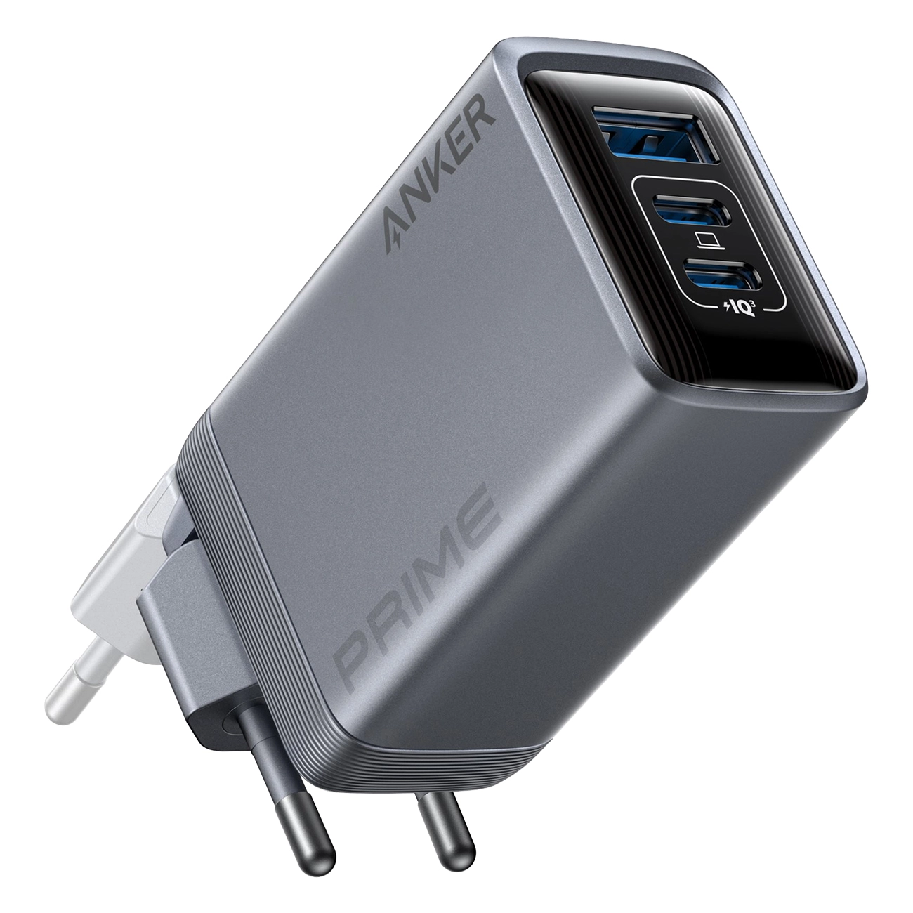 Anker Prime Charger schwarz | Ladegerät | 100 Watt | ActiveShield 2.0 | GaN Technology | MultiProtect | lädt gleichzeitig bis zu 3 Geräte | kompaktes Design