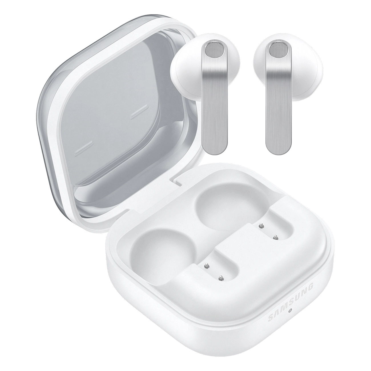 Samsung Galaxy Buds4 weiß | Kopfhörer | 11-mm Lautsprecher | Adaptive ANC | AI-Assist | bis zu 6 h Wiedergabezeit ohne Nachladen | IP54 Zertifizierung