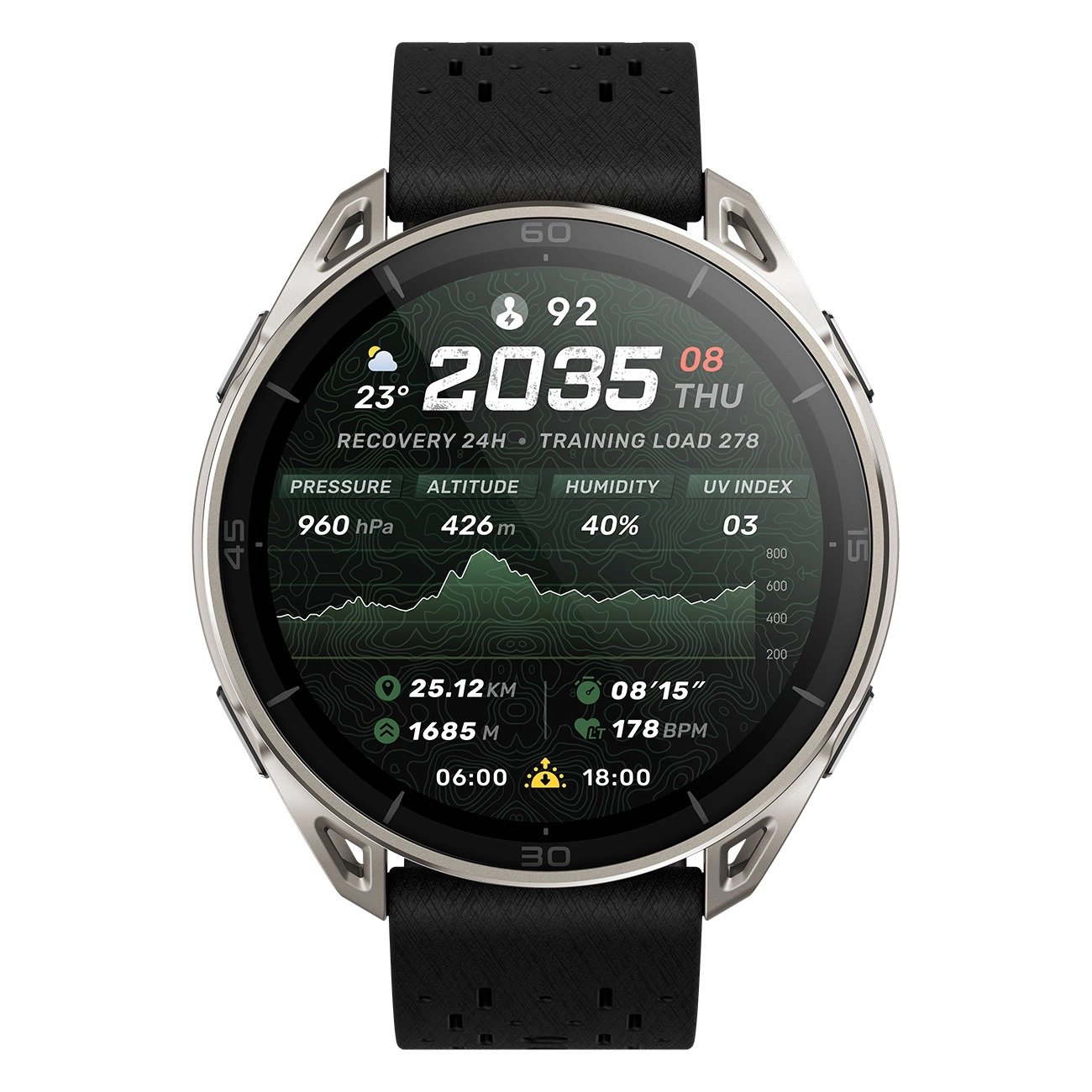 Amazfit Cheetah 2 Ultra schwarz | Smartwatch | inkl. 2 Armbänder (Silikon & Nylon) | 1.5" AMOLED | Gesundheits- und Fitnesstracking | 30 Tage Akku | 5 ATM