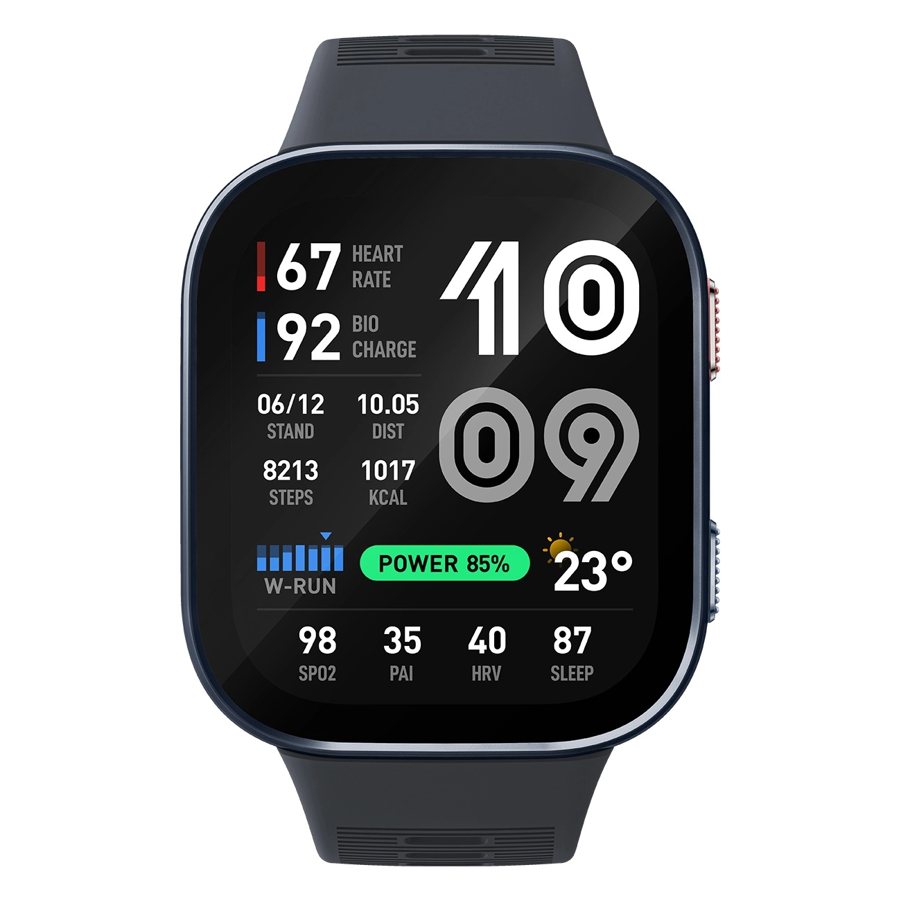 Amazfit Bip Max blau | Smartwatch | 2,07" AMOLED Display | Fitness- und Gesundheitstracking | 20 Tage Akkulaufzeit | 5 ATM Wasserbeständigkeit | Navigation