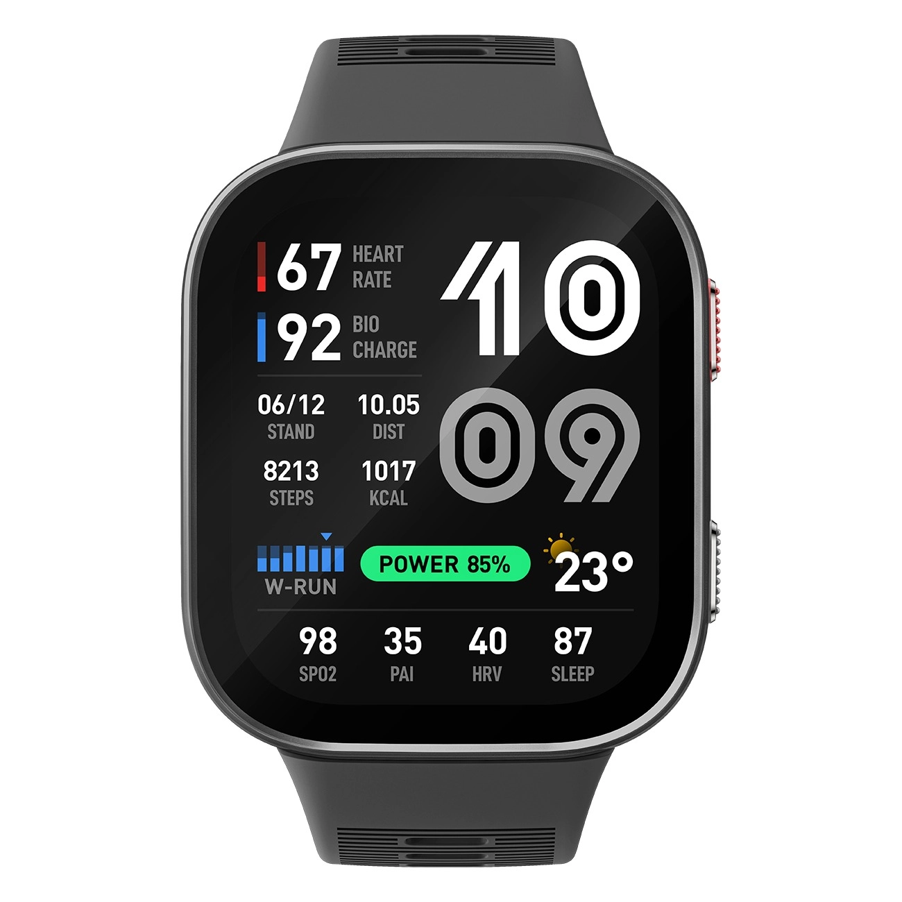 Amazfit Bip Max silber | Smartwatch | 2,07" AMOLED Display | Fitness- und Gesundheitstracking | 20 Tage Akkulaufzeit | 5 ATM Wasserbeständigkeit | Navigation