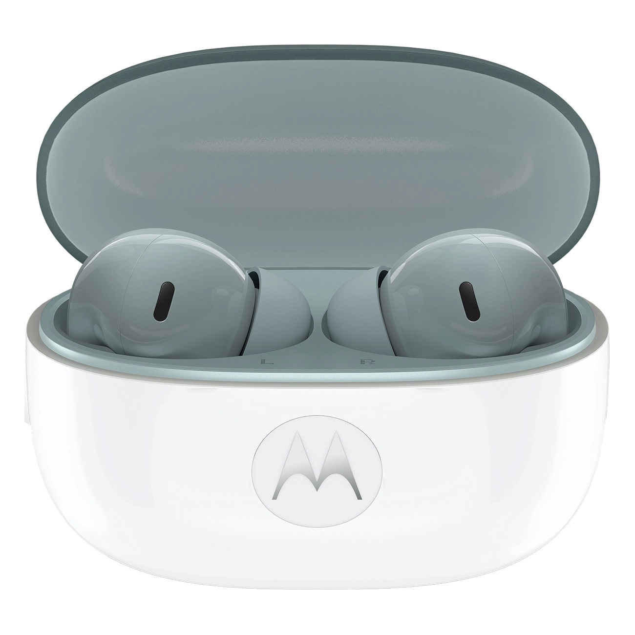 Motorola Moto Buds 2 grau | Earbuds | Hi-Res-Audio mit LHDC und Raumklang | aktive Geräuschunterdrückung | bis zu 48 h Akku mit Ladecase | moto ai | IPX4