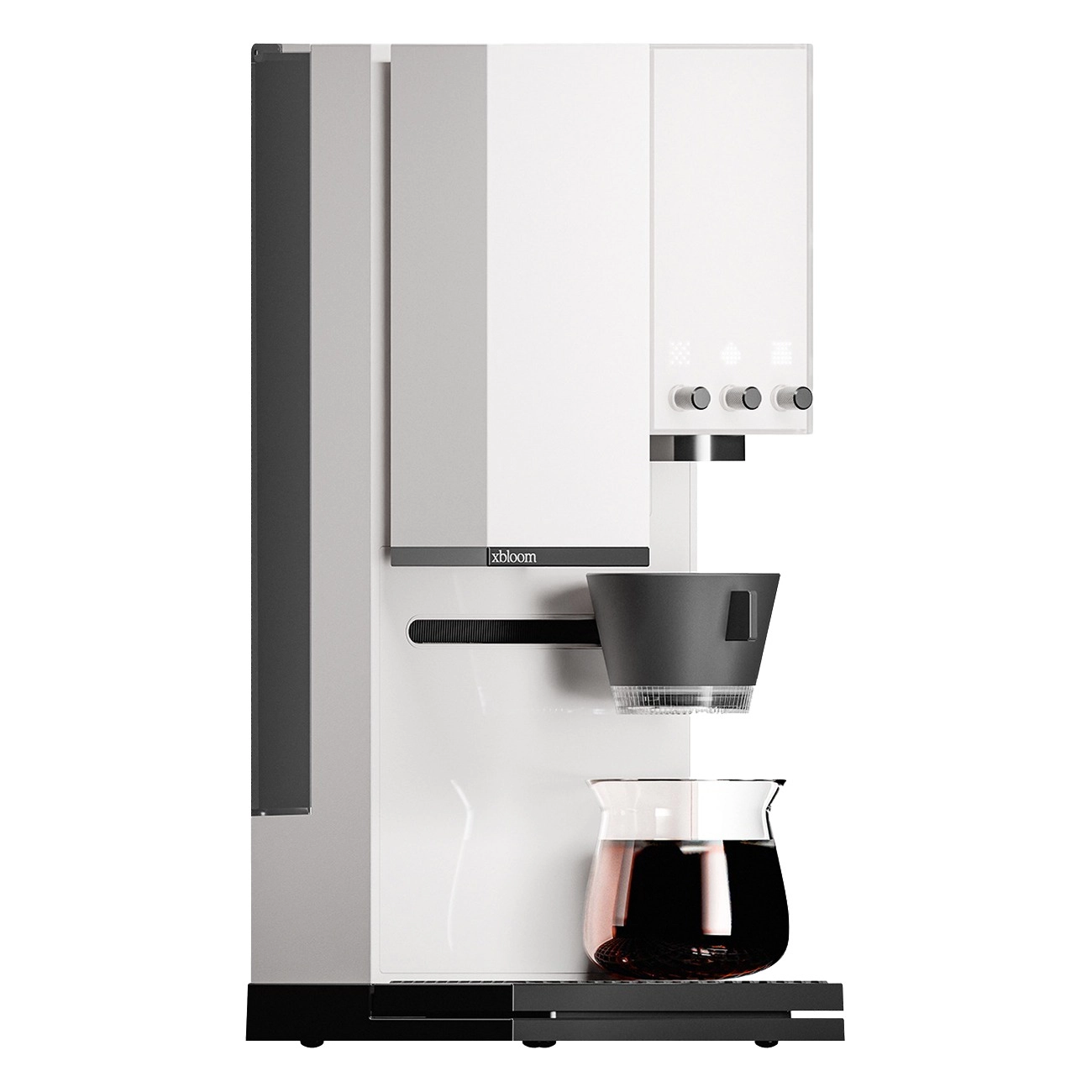 xBloom Studio weiß-schwarz | Kaffeemaschine | smarte Kaffeezubereitung | Premium-Kegelmahlwerk | schlankes modernes Design | minimalistische Kücheneinrichtung