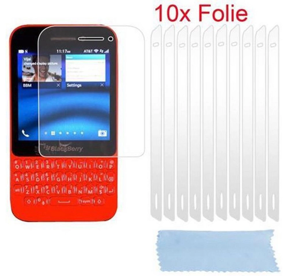 Cadorabo Displayschutzfolien für Blackberry Q5 - Schutzfolien in HIGH CLEAR ? 10 Stück hochtransparenter Schutzfolien gegen Staub, Schmutz und Kratzer