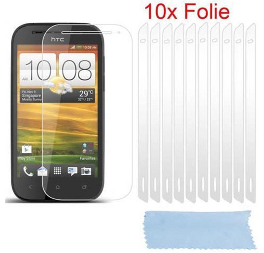 Cadorabo Displayschutzfolien für HTC ONE SV - Schutzfolien in HIGH CLEAR ? 10 Stück hochtransparenter Schutzfolien gegen Staub, Schmutz und Kratzer