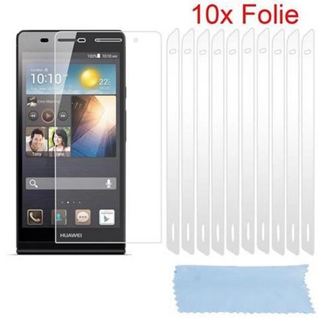 Cadorabo Displayschutzfolien für Huawei ASCEND P6 - Schutzfolien in HIGH CLEAR ? 10 Stück hochtransparenter Schutzfolien gegen Staub, Schmutz und Kratzer