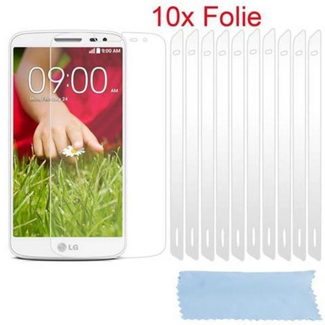 Cadorabo Displayschutzfolien für LG G2 MINI - Schutzfolien in HIGH CLEAR ? 10 Stück hochtransparenter Schutzfolien gegen Staub, Schmutz und Kratzer