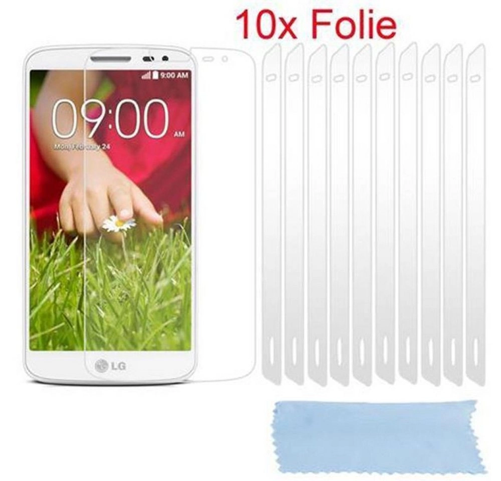 Cadorabo Displayschutzfolien für LG G2 MINI - Schutzfolien in HIGH CLEAR ? 10 Stück hochtransparenter Schutzfolien gegen Staub, Schmutz und Kratzer