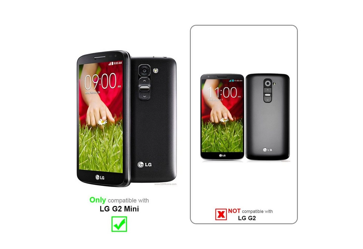 Cadorabo Displayschutzfolien für LG G2 MINI - Schutzfolien in HIGH CLEAR ? 10 Stück hochtransparenter Schutzfolien gegen Staub, Schmutz und Kratzer