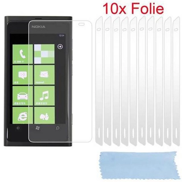 Cadorabo Displayschutzfolien für Nokia Lumia 800 - Schutzfolien in HIGH CLEAR ? 10 Stück hochtransparenter Schutzfolien gegen Staub, Schmutz und Kratzer