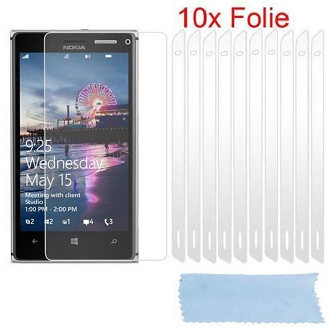 Cadorabo Displayschutzfolien für Nokia Lumia 925 - Schutzfolien in HIGH CLEAR ? 10 Stück hochtransparenter Schutzfolien gegen Staub, Schmutz und Kratzer
