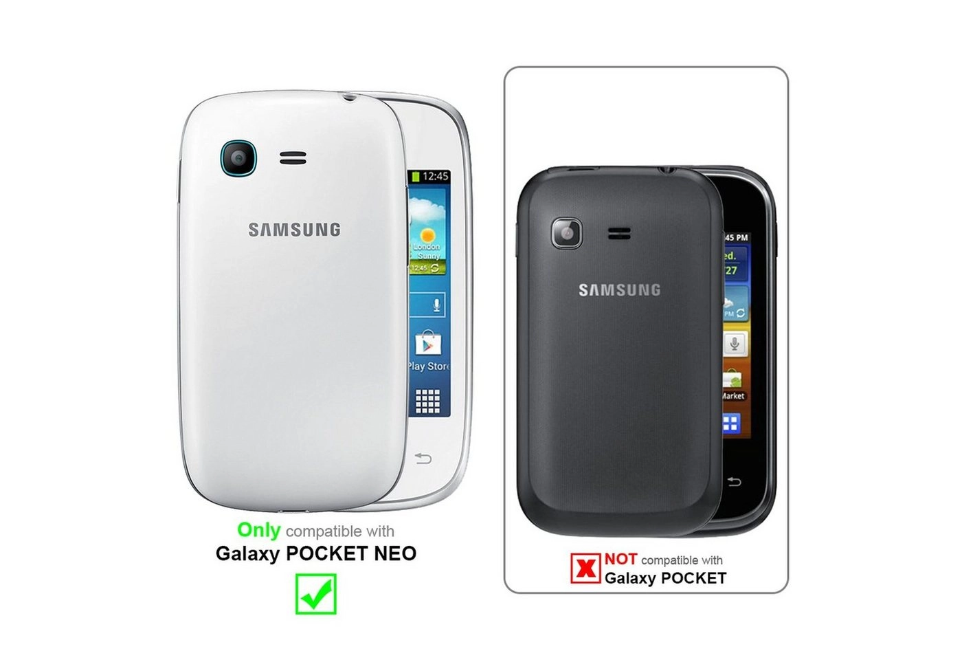 Cadorabo Displayschutzfolien für Samsung Galaxy POCKET NEO - Schutzfolien in HIGH CLEAR ? 10 Stück hochtransparenter Schutzfolien gegen Staub, Schmutz und Kratzer