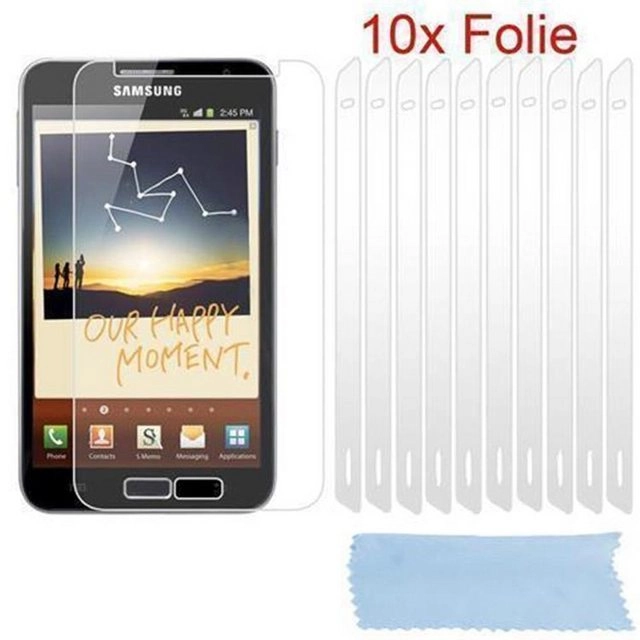 Cadorabo Displayschutzfolien für Samsung Galxy NOTE 1 - Schutzfolien in HIGH CLEAR ? 10 Stück hochtransparenter Schutzfolien gegen Staub, Schmutz und Kratzer